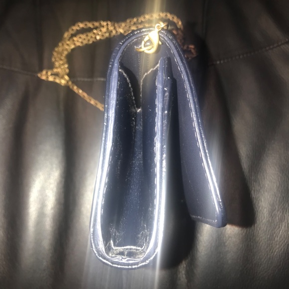 DIOR LOGO MONOGRAM BLUE WALLET ON CHAIN - Picture 10 of 12